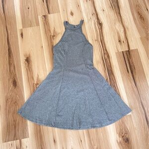 Y2K Hollister Halter Sleeveless Gray Knit Fit & Flare Dress Skater